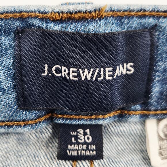 J. Crew 484 Slim Jeans Blue Med Wash Zipper Fly Distressed 5-Pockets Men's 31x30 - Picture 6 of 9